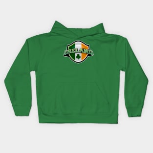 Ireland Flag Shield Kids Hoodie